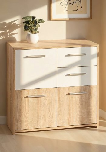 NORDIC LIVING COLLECTION Eboli byr�, 3 d�rrar, 2 l�dor, Sonoma ekfinish