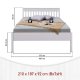 NORDIC LIVING COLLECTION S�ng i massiv furu, vitlackerad, madrassm�tt 180x200 cm med huvudgavel. Inklusive ribbotten. Totalm�tt 187 x 210 x 92 cm.