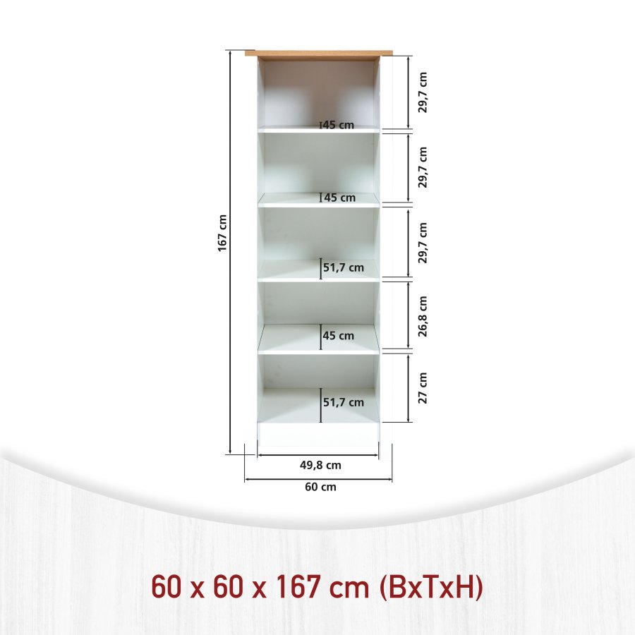 NORDIC LIVING COLLECTION Sicilia frist�ende hylla med 5 fack