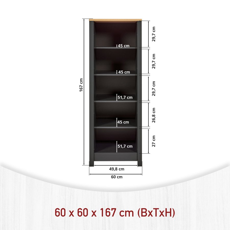 NORDIC LIVING COLLECTION Veneto frist�ende hylla med 5 fack