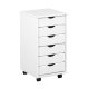 NORDIC LIVING COLLECTION Rullende beholder laget av heltre furu i hvitt med 6 skuffer