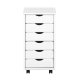 NORDIC LIVING COLLECTION Rullende beholder laget av heltre furu i hvitt med 6 skuffer