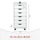 NORDIC LIVING COLLECTION Rullende beholder laget av heltre furu i hvitt med 6 skuffer