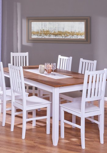 NORDIC LIVING COLLECTION Westerland-7.1 matstol tillverkad av massivt boktr�, vit, 2 stycken.