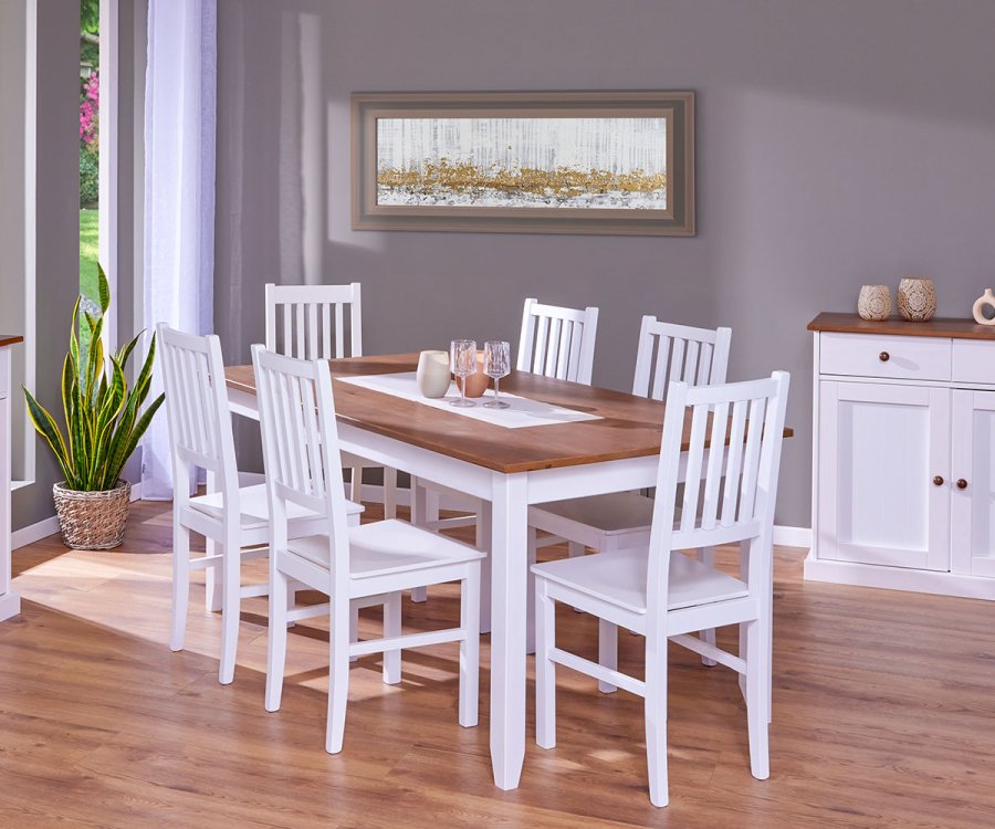 NORDIC LIVING COLLECTION Westerland-7.1 matstol tillverkad av massivt boktr�, vit, 2 stycken.