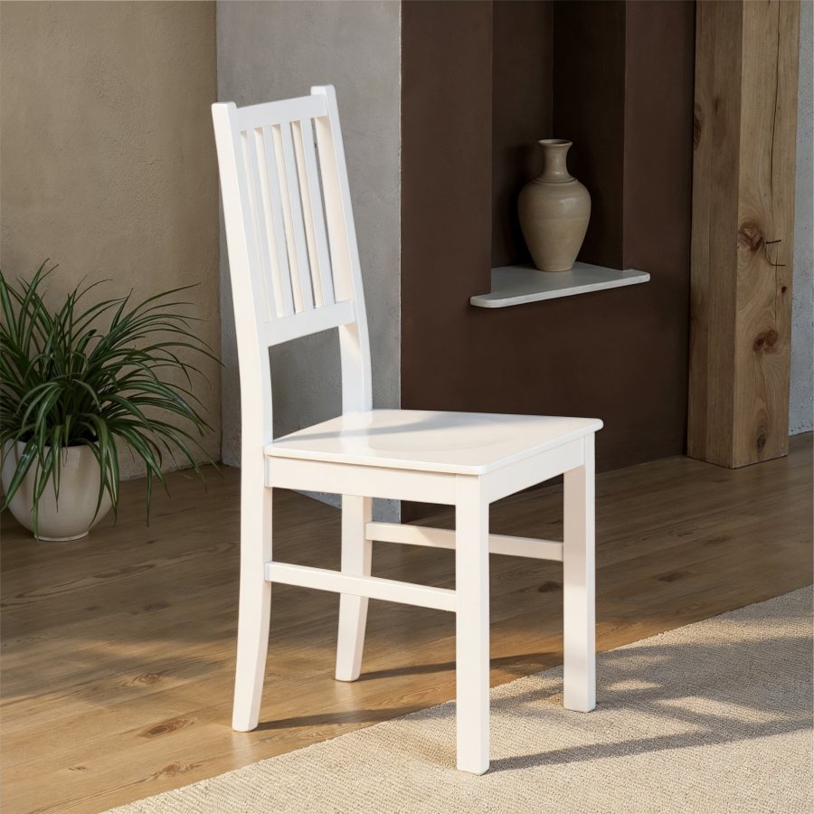 NORDIC LIVING COLLECTION Westerland-7.1 matstol tillverkad av massivt boktr�, vit, 2 stycken.