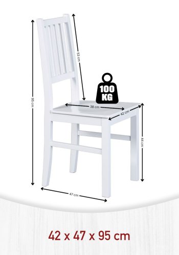 NORDIC LIVING COLLECTION Westerland-7.1 matstol tillverkad av massivt boktr�, vit, 2 stycken.