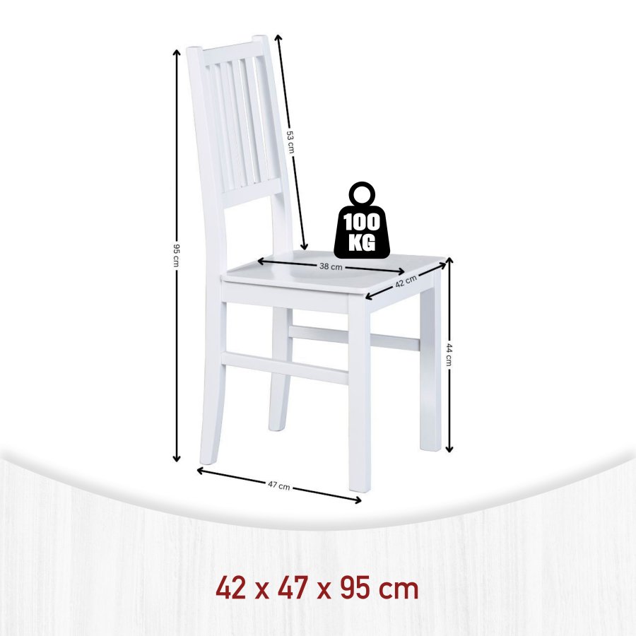 NORDIC LIVING COLLECTION Westerland-7.1 matstol tillverkad av massivt boktr�, vit, 2 stycken.