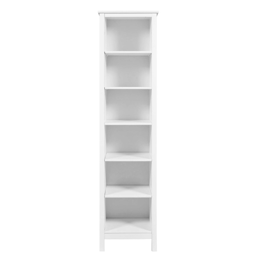 NORDIC LIVING COLLECTION  Massiv furuhylle, st�rrelse L, hvitlakkert, med 5 hyller. Totalm�l: 50 x 40 x 197 cm.