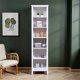 NORDIC LIVING COLLECTION  Massiv furuhylle, st�rrelse L, hvitlakkert, med 5 hyller. Totalm�l: 50 x 40 x 197 cm.