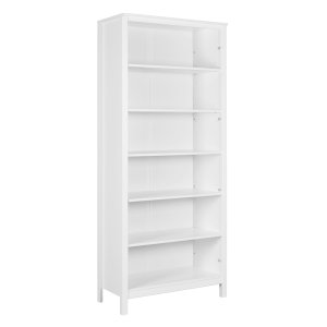 NORDIC LIVING COLLECTION Massiv furuhylle, XL-st�rrelse, hvitlakkert, med 5 hyller. Totalm�l: 85 x 39,5 x 197 cm.