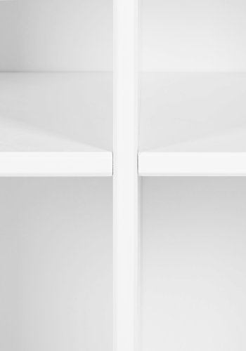 NORDIC LIVING COLLECTION  Massiv furuhylla med 3 hyllplan och 6 fack, vitlackerad. Totalm�tt: 122 x 45 x 76 cm.