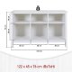 NORDIC LIVING COLLECTION  Massiv furuhylla med 3 hyllplan och 6 fack, vitlackerad. Totalm�tt: 122 x 45 x 76 cm.