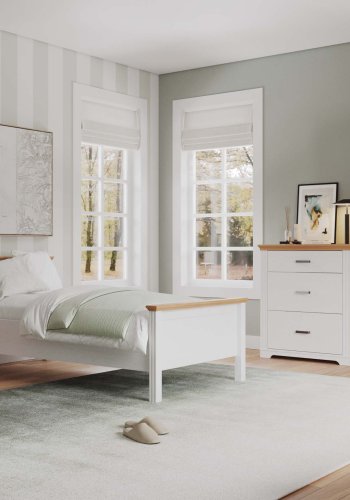 NORDIC LIVING COLLECTION Maluno Collection s�ng 90x200 utan ribbotten, tillverkad av massivt tr�, vitlackerad