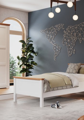 NORDIC LIVING COLLECTION Maluno s�ng 120x200 utan ribbotten, tillverkad av massivt tr�, vitlackerad