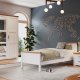 NORDIC LIVING COLLECTION Maluno s�ng 120x200 utan ribbotten, tillverkad av massivt tr�, vitlackerad