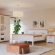 NORDIC LIVING COLLECTION Maluno s�ng 140x200 utan ribbotten, tillverkad av massivt tr�, vitlackerad