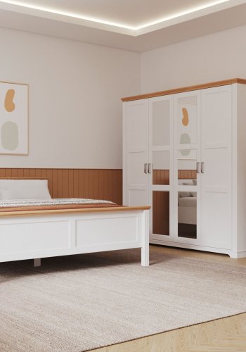 NORDIC LIVING COLLECTION  Maluno s�ng 180x200 utan ribbotten, tillverkad av massivt tr�, vitlackerad