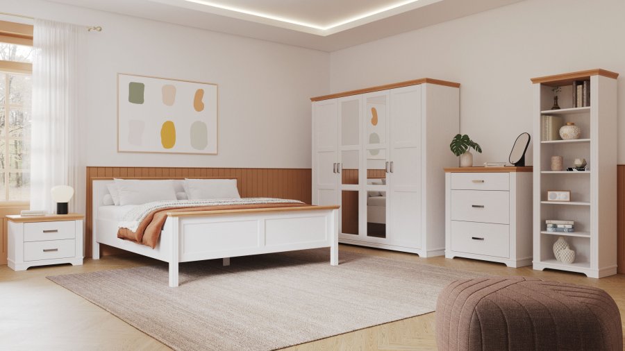 NORDIC LIVING COLLECTION  Maluno s�ng 180x200 utan ribbotten, tillverkad av massivt tr�, vitlackerad