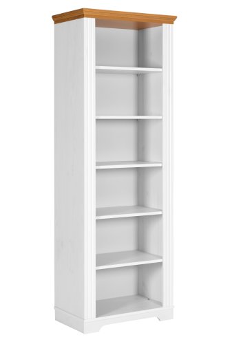 NORDIC LIVING COLLECTION Maluno vit hylla med 6 massiva tr&auml;hyllor, vitlackerade