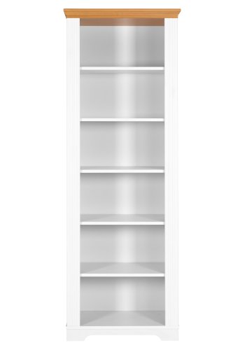 NORDIC LIVING COLLECTION Maluno vit hylla med 6 massiva tr&auml;hyllor, vitlackerade