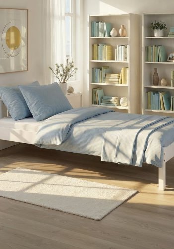 NORDIC LIVING COLLECTION Vilmar s�ng 90 x 200 furu massivt tr� vitlackerad