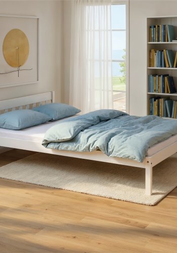 NORDIC LIVING COLLECTION Vilmar s�ng 140 x 200 furu massivt tr� vitlackerad