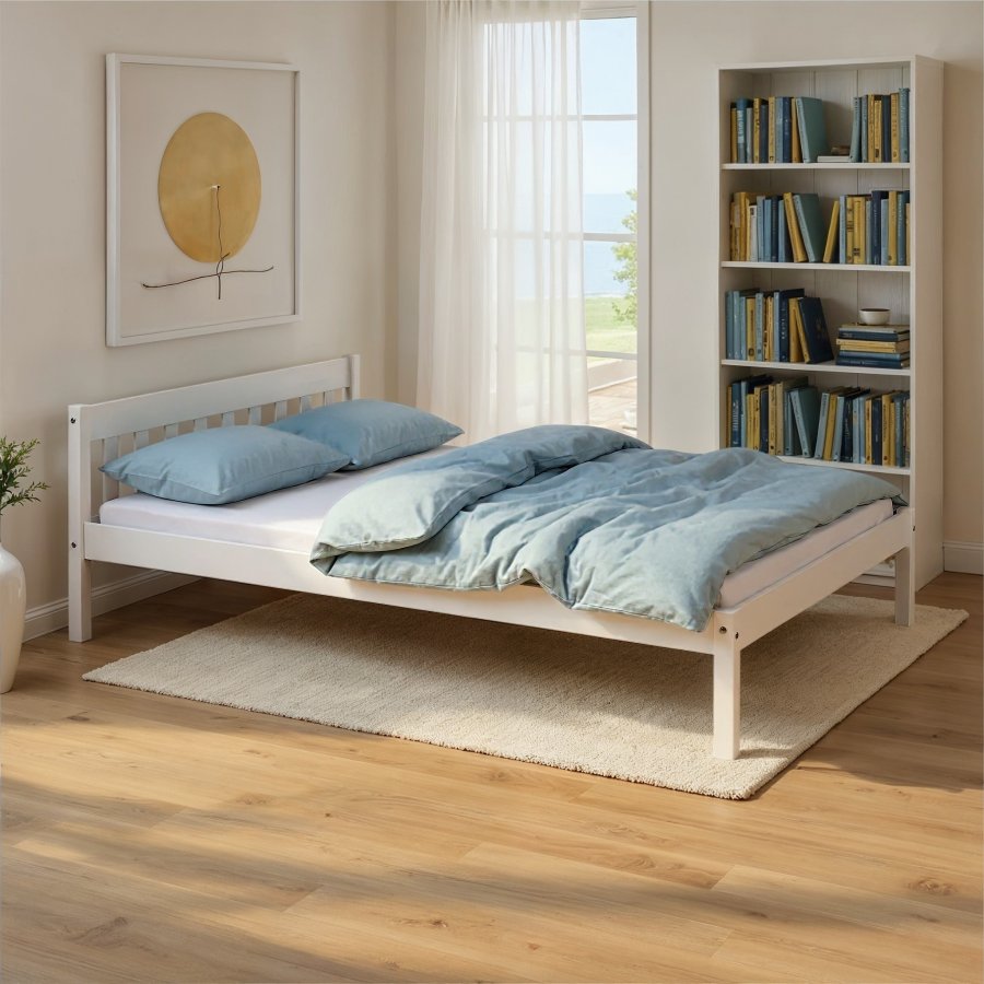 NORDIC LIVING COLLECTION Vilmar s�ng 140 x 200 furu massivt tr� vitlackerad
