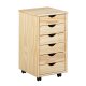 NORDIC LIVING COLLECTION Heltre rullecontainer Nils, fargel�s, med 6 skuffer og 4 hjul