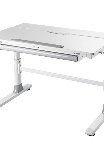 NORDIC LIVING COLLECTION Frederik b�rneskrivebord, m. vippefunktion, 1 skuffe, h�jdejusterbar - hvid metal (100x60)