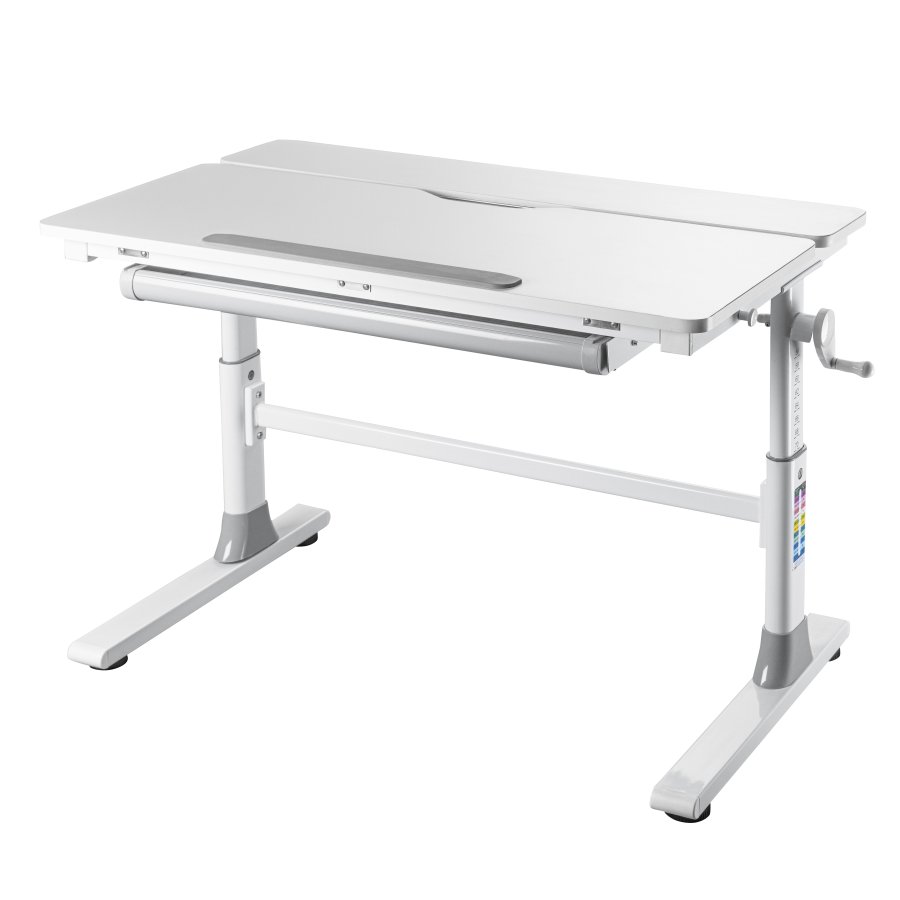 NORDIC LIVING COLLECTION Frederik b�rneskrivebord, m. vippefunktion, 1 skuffe, h�jdejusterbar - hvid metal (100x60)