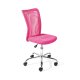 NORDIC LIVING COLLECTION Bonnie svingstol, rosa metallramme, forkrommet netting og PU-metallramme med 5 sikkerhetshjul, trinnl�st h�ydejusterbart og svingbart sete