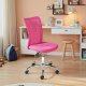 NORDIC LIVING COLLECTION Bonnie svingstol, rosa metallramme, forkrommet netting og PU-metallramme med 5 sikkerhetshjul, trinnl�st h�ydejusterbart og svingbart sete