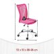 NORDIC LIVING COLLECTION Bonnie svingstol, rosa metallramme, forkrommet netting og PU-metallramme med 5 sikkerhetshjul, trinnl�st h�ydejusterbart og svingbart sete