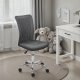 NORDIC LIVING COLLECTION Bonnie svingstol, gr�, forkrommet metallramme, netting- og PU-metallramme med 5 sikkerhetshjul, trinnl�st h�ydejusterbart og svingbart sete
