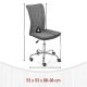 NORDIC LIVING COLLECTION Bonnie svingstol, gr�, forkrommet metallramme, netting- og PU-metallramme med 5 sikkerhetshjul, trinnl�st h�ydejusterbart og svingbart sete