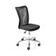 NORDIC LIVING COLLECTION Bonnie svingstol, svart metallramme, forkrommet netting + PU-metallramme med 5 sikkerhetshjul, trinnl�st h�ydejusterbart og svingbart sete