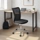 NORDIC LIVING COLLECTION Bonnie svingstol, svart metallramme, forkrommet netting + PU-metallramme med 5 sikkerhetshjul, trinnl�st h�ydejusterbart og svingbart sete