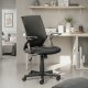 NORDIC LIVING COLLECTION Jilli Mesh snurrstol i svart med snurrsits, 5 lastberoende bromsade s&auml;kerhetshjul, f&auml;llbara armst&ouml;d, h&ouml;jdjusterbar via testad gaslyft