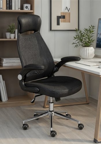 NORDIC LIVING COLLECTION Ergonomisk snurrstol med 2 armst&ouml;d, h&ouml;jdjusterbar med 5 bromsade hjul