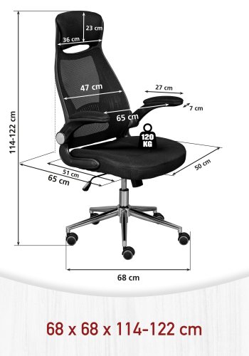 NORDIC LIVING COLLECTION Ergonomisk snurrstol med 2 armst&ouml;d, h&ouml;jdjusterbar med 5 bromsade hjul