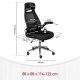 NORDIC LIVING COLLECTION Ergonomisk snurrstol med 2 armst&ouml;d, h&ouml;jdjusterbar med 5 bromsade hjul