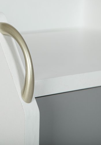 NORDIC LIVING COLLECTION Printi hvitgr� rullecontainer med oppbevaringsrom, 4 skuffer og 4 svingbare hjul