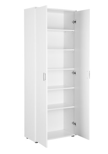 NORDIC LIVING COLLECTION Arconati multifunktionssk�p, 2 d&ouml;rrar, vit, med 2 g�ngj&auml;rnsf&ouml;rsedda d&ouml;rrar som &ouml;ppnas 90&deg;, 1,2 meter, hyllor med en lastkapacitet p� 5 kg.
