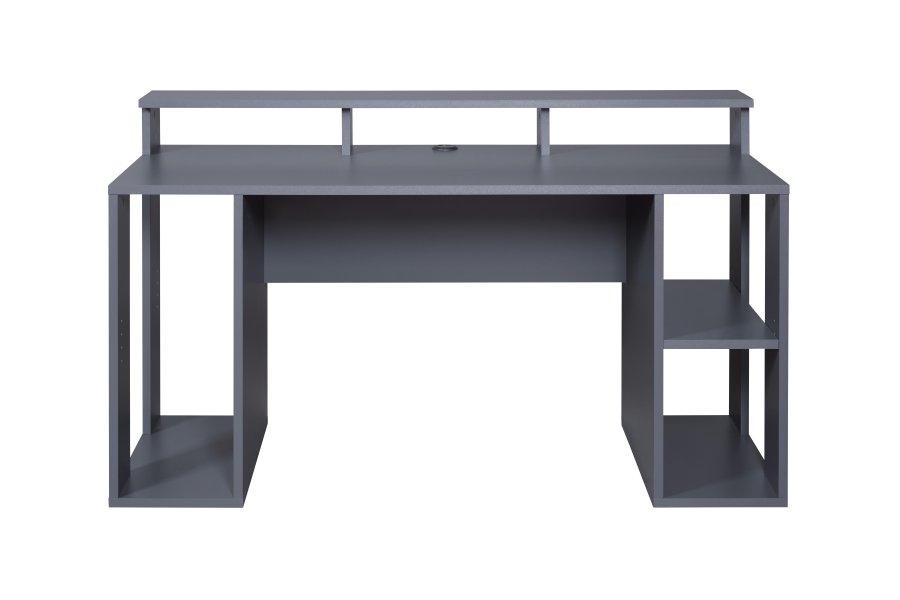 NORDIC LIVING COLLECTION Match Point antrasittfarget spillbord med ekstra dyp hylle for st�rre skjermer, t�rnhylle inkludert kabeluttak