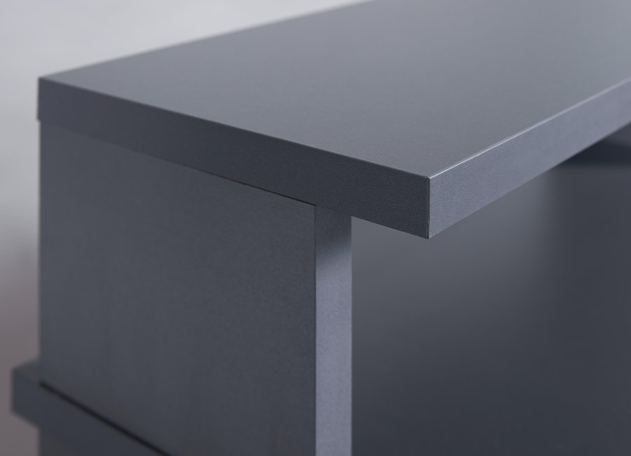 NORDIC LIVING COLLECTION Match Point antrasittfarget spillbord med ekstra dyp hylle for st�rre skjermer, t�rnhylle inkludert kabeluttak