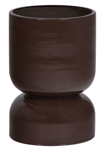 WOOOD Toval blomsterpotte lav metall h�yglans lilla/brun