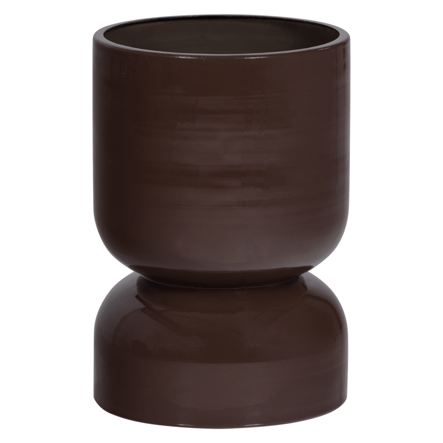 WOOOD Toval blomsterpotte lav metall h�yglans lilla/brun