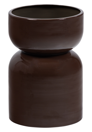 WOOOD Toval blomsterpotte lav metall h�yglans lilla/brun