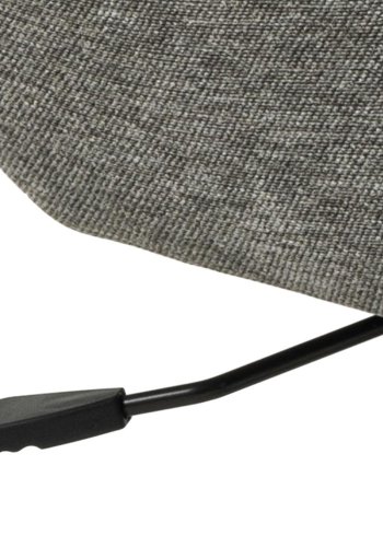 ACT NORDIC Talgarth Relaxsessel, mit Fußhocker, Handbuch – anthrazitgrauer Stoff und schwarzes Metall